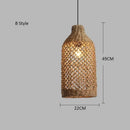 Axyaa Bamboo Rattan Chandelier Pendant Lights LED