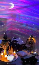 Axyaa Galaxy Wave Projector with Bluetooth Speaker & Sound-Activated Night Light