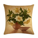 Sunflower Linen Throw Pillow Cover for Home Decor by Axyaa