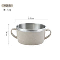 Axyaa Double Layer Rice Soup Bowl with Handle, Children's Tableware
