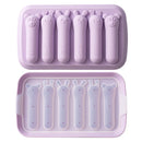 Axyaa Silicone Sausage Maker Mould with Lid - 6 Grids, DIY Hot Dog & Ham Molds