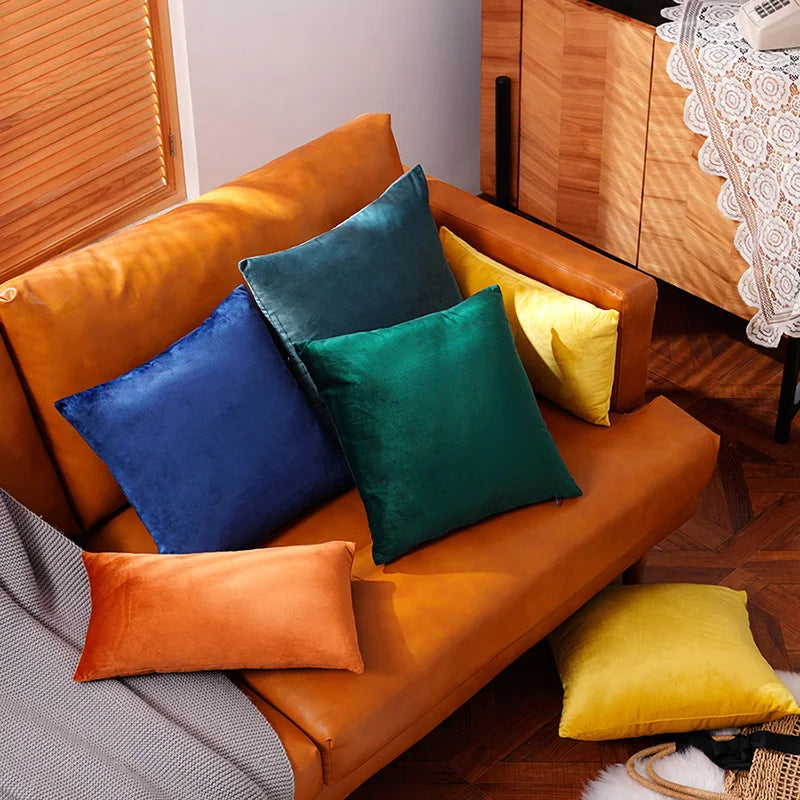 Axyaa Velvet Cushion Cover for Nordic Home Decor, Sofa Throw Pillow Case