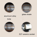 Axyaa Vintage Nautical Farmhouse Exterior Wall Sconce Glass Shade