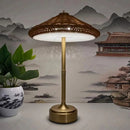 Axyaa Rattan LED Table Lamp: Rechargeable, Unique Design, Cordless, Night Light