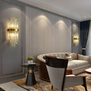 Axyaa LED Crystal Wall Lamps: Luxury Gold Wall Sconces for Home Art Decor & Bedside Lighting