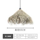 Axyaa Hand-Woven Rattan Chandelier Circular Bamboo Light for Countryside Restaurant