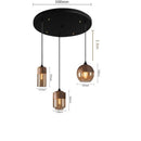 Nordic Modern LED Pendant Light Wood Color Glass Hanging Lamp Axyaa