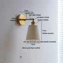 Axyaa Ceramic Gold Brass Wall Light Indoor Switch Modern Nordic LED Bedside Lamp