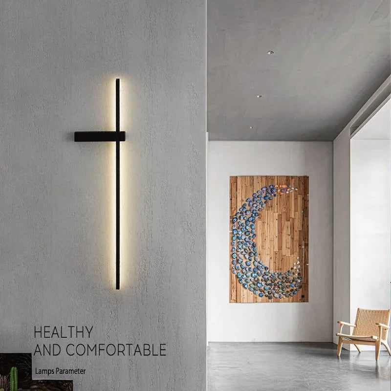 Axyaa Nordic Linear Wall Lamp for Bedroom Living Room Aisle Stairwell Lighting