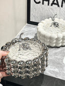 Axya Light Luxury Ceramic Ashtray with Lid for Living Room Decor and Anti Fly Ash
