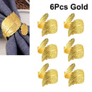 Gold Maple Leaf Napkin Rings by Axyaa: Elegant Table Decor for Wedding, Party, Dinner