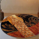Axyaa Light Luxury Round Bedroom Carpet for Living Room, Retro Fashion Large Area Rug