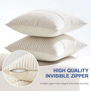 Axyaa Farmhouse Patchwork Beige Pillow Covers Set