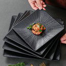 Axyaa Square Melamine Dinner Plate Set, Elegant Western Food Dishware, Durable Kitchen Tableware