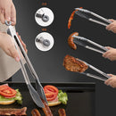 Axyaa Silicone Non-Stick Food Clips: Hollow Drain Oil BBQ Tongs for Home Kitchen Buffet.