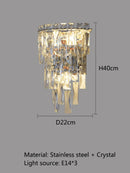 Nordic Crystal Stainless Steel Wall Light by Axyaa - Luxury Home Decor Lighting