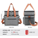 Axyaa Double Layers Tote Cooler Lunch Bag - Large Capacity Travel Picnic Lunch Box