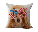 Axyaa Flag Print Dog Design Throw Pillow Cover 45x45cm