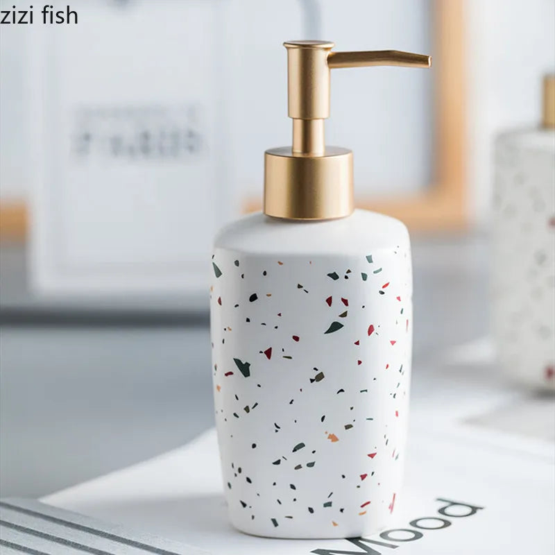 Axya Terrazzo Pattern Handwashing Fluid Bottle for Bathroom Supplies