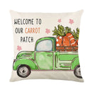 Axyaa Easter Bunny Eggs Pillowcase - 45x45cm Linen Sofa Cushion Cover