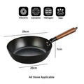 Axyaa 28cm Iron Frying Wok Pan, Handmade Cast, Gas Stove Kitchen Cookware