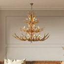 Axyaa Antler Deer Chandelier - Large Resin Hanging Light for Living Room or Loft