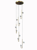 Axyaa LED Ceiling Chandelier: Modern Revolving Staircase Design