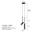 Axyaa Black LED Chandelier Pendant Light Adjustable Angle for Bedroom Study Bar