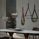 Axyaa Amber Glass Chandelier LED Pendant Light Industrial Nordic Style