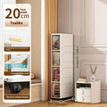 Axyaa Slim Storage Cabinet, 5-Tier Rolling Organizer, Space-Saving Shelf White