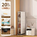 Axyaa Slim Storage Cabinet, 5-Tier Rolling Organizer, Space-Saving Shelf White