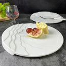 Axya White Ceramic Western Steak Plate Dinner Sushi Dessert Fruit Salad Bowl
