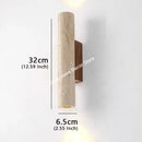 Axyaa Yellow Travertine Stone & Wood Wall Lamp Sconce for Bedroom Living Room