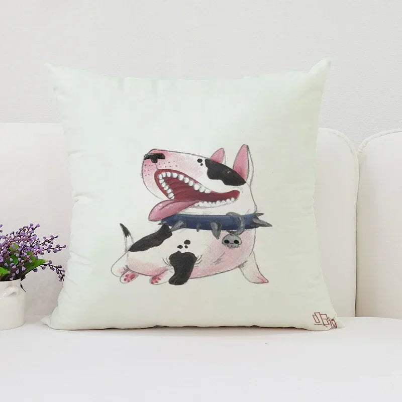 Bull Terrier Art Anime Pillow Cover 40x40 Axyaa Home Decor Throw Pillow