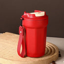 Axyaa Double Layer Stainless Steel Thermos Cup with Rope - Leak-Proof Travel Water Bottle