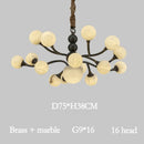 Axyaa Spanish Marble Chandelier Brass Black Finish Dimmable Ceilings Lustre