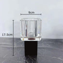 Axyaa Geometric Glass Vase with Artificial Flowers - Modern Decor & Crystal Vases