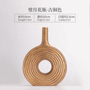 Axyaa Donut Design Ceramic Vase for Single Branch Flower Arranging