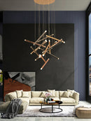 Luxury Axyaa LED Stair Chandelier for Modern Living and Dining Rooms