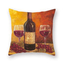Axyaa Red Wine & Lotus Flower Decorative Pillow Cover 45x45cm