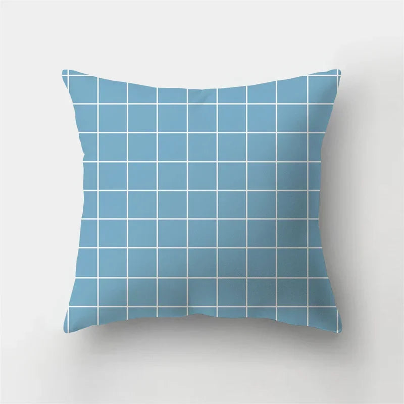 Blue Elk Geometric Pillow Case Cover by Axyaa - Fresh Animal Print Home Decoration