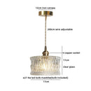 Axyaa Brass LED Pendant Light Clear Glass Chandelier for Kitchen Island Wabi Sabi Luxe Hanging Lamp
