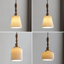 Axyaa Copper LED Pendant Light with Ceramic Lampshade- Japanese Style Décor