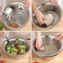 Axyaa Stainless Steel Strainer Set & Mixing Bowl for Slicing Fruits & Vegetables