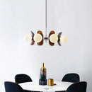 Axyaa Glass Ball Pendant Light in Dark Brown Orange
