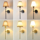 Axyaa Fabric Retro LED Wall Lamp for Bathroom Bedroom Hotel Decor Lighting