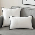 Axyaa Black White Velvet Pillow Covers Modern Home Decor Accent Sofa Bed