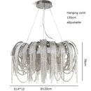Axyaa Postmodern Tassel Chain LED Floor Lamp Gold/Silver Luxury for Living Room