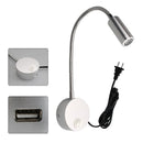 Axyaa Plug-in Wall Sconce with USB Charging Port and Switch