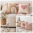Axyaa Pink Plush Sofa Pillow Case 45X45, Love Style Home Decorative Cushion Cover
